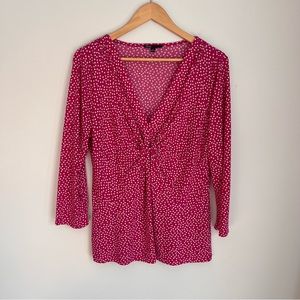 Pink & White Polka Dot Long Sleeve Blouse